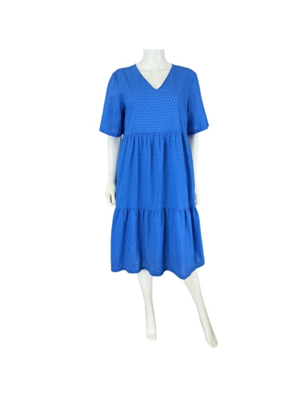 Gudrun Sjoden Royal Blue V-Neck Tiered Maxi Dress
